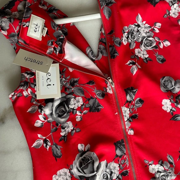 NWT ECI Red Sleeveless Dress Size 8 - Picture 3 of 5